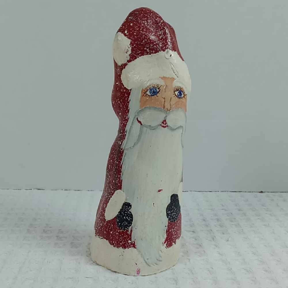 Vintage Hand Crafted Hand Painted Wooden Santa Claus Figurine